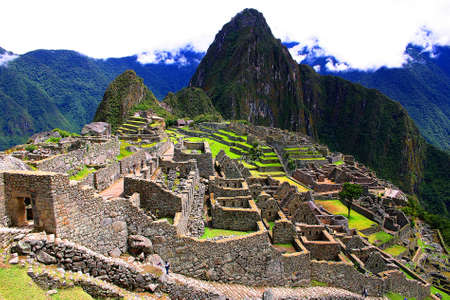 Machu Picchu old town of the Incas of Peru,の写真素材