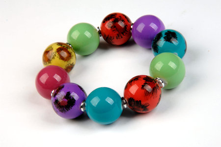 colorful women's bracelet on a white background