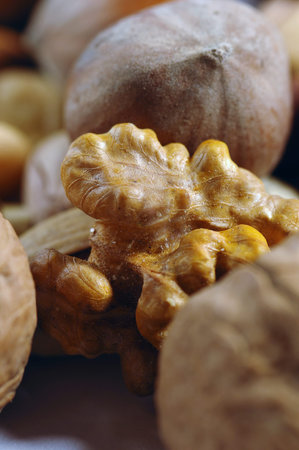 split hazelnut on a plate