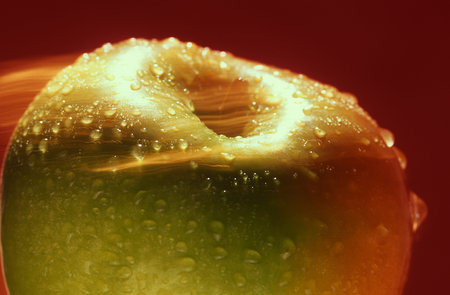 an apple in a beautiful arrangementの写真素材