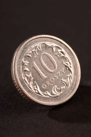 10 cents on a dark backgroundの写真素材