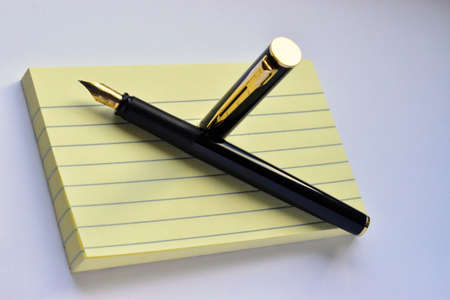 notes on a white backgroundの写真素材