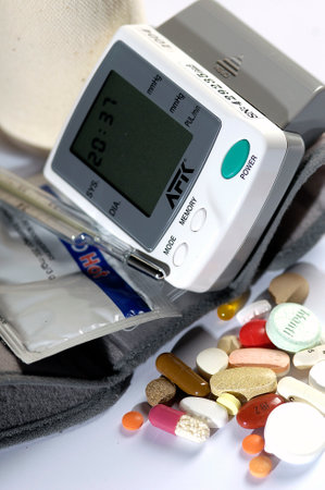 electric pressure gauge and thermometerのeditorial素材