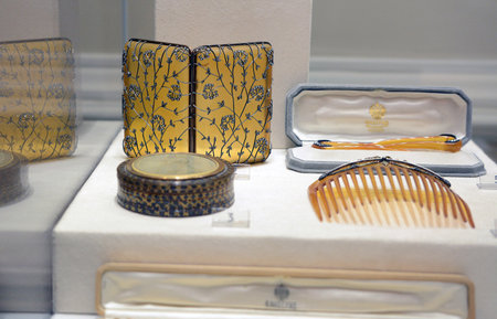 combs for styling hair in the FabergÃ© Egg Museum in St. St. Petersburg.のeditorial素材