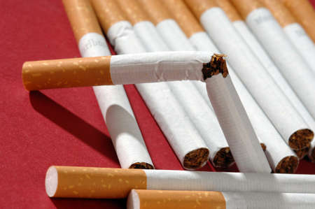cigarettes on the table, poison,の写真素材