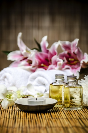 A set of spa and massage materialの写真素材