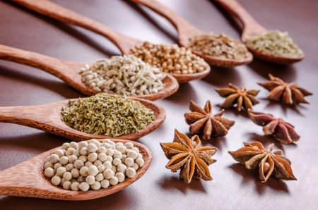 white pepper, parsley, dry lavender, coriander seed, anise, dill seed and rosemary