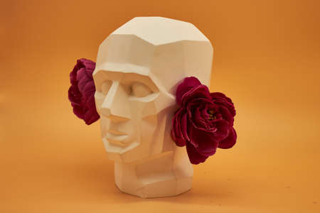 Plaster head of a man. statue. creative work of artの写真素材