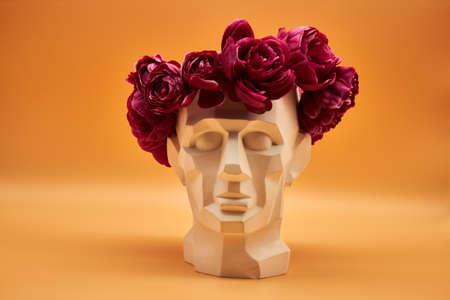 Plaster head of a man. statue. creative work of artの写真素材