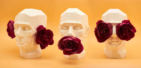 Plaster head of a man. statue. creative work of artの写真素材