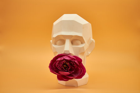 Plaster head of a man. statue. creative work of artの写真素材