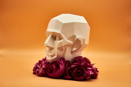 Plaster head of a man. statue. creative work of artの写真素材