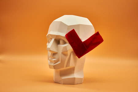Plaster head of a man. statue. creative work of artの写真素材