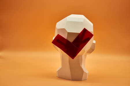 Plaster head of a man. statue. creative work of artの写真素材