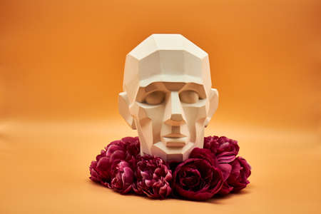 Plaster head of a man. statue. creative work of artの写真素材