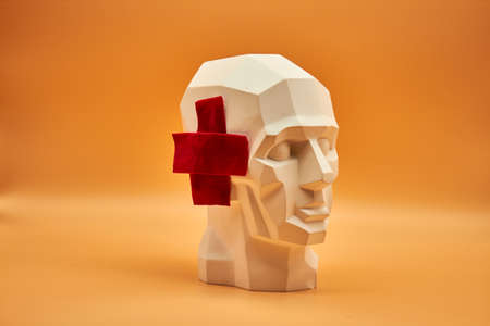 Plaster head of a man. statue. creative work of artの写真素材