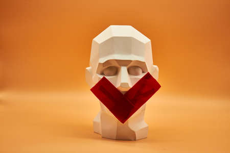Plaster head of a man. statue. creative work of artの写真素材