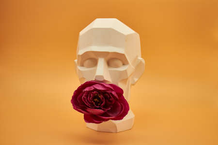 Plaster head of a man. statue. creative work of artの写真素材