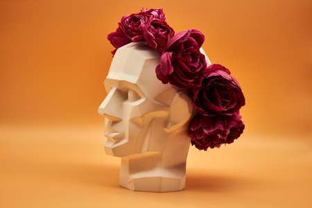 Plaster head of a man. statue. creative work of artの写真素材
