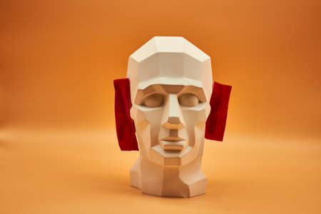 Plaster head of a man. statue. creative work of artの写真素材