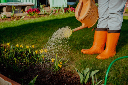 Gardening and vegetable gardening, planting plantsの写真素材