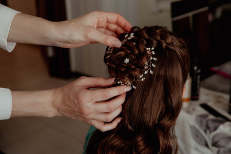 Hairstyle for a wedding or childrens close-up