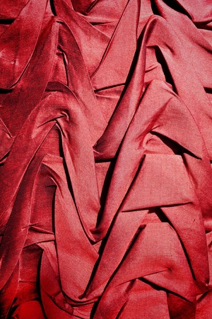 Texture of red silk pillowの写真素材