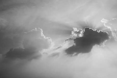 black and white of cloud and skyの写真素材