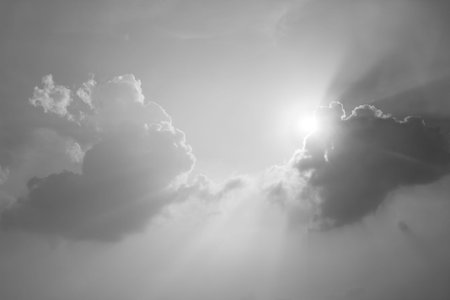 black and white of cloud and sky
