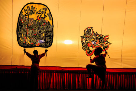 Thai shadow puppet art at Rachaburi province, Thailand