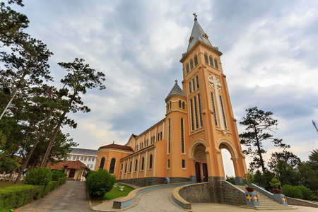 Dalat cathedral in Dalat, Vietnamの写真素材