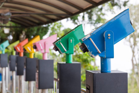 Colorful tourist binocular for viewing in Penang hill, Georgetown, Malaysia