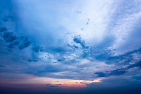 Sunset sky and cloud backgroundの写真素材