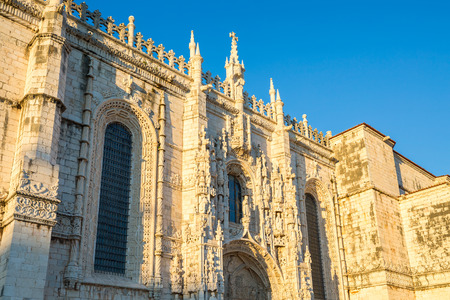 The Jeronimos Monastery or Hieronymites Monastery in Lisbon, Portugalの写真素材