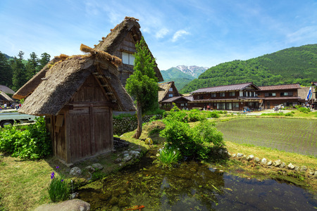 Shirakawa Japan May 26 2018: Historic Villages of Shirakawa-go and Gokayama in summer, travel landmark in japanのeditorial素材
