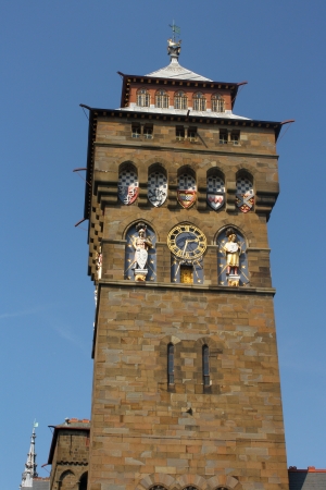 Clock tower at Cardiff Castleのeditorial素材