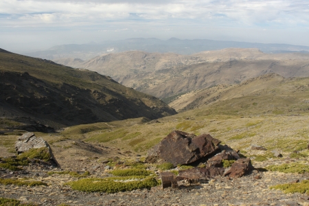 valley in Sierra Nevada National Park in Andalusiaの写真素材
