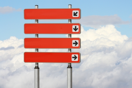 choice and directions red singpostの写真素材