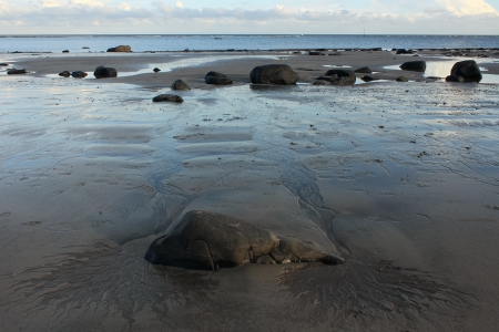 Alnmouth beach at low tide - Northumberland の写真素材
