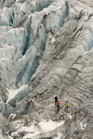 climbers on Glacier du Tour in Rhone-Alpsの写真素材
