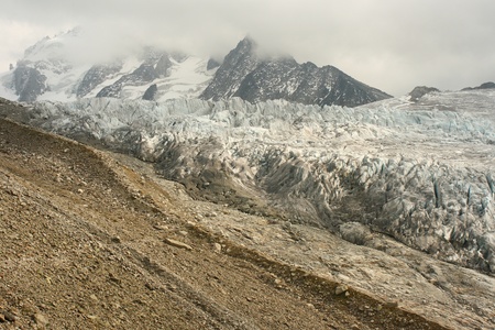 retreating glacier in French Alpsの写真素材