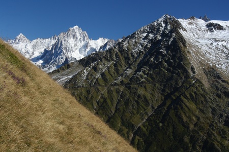alpine peaks near Mont Blancの写真素材