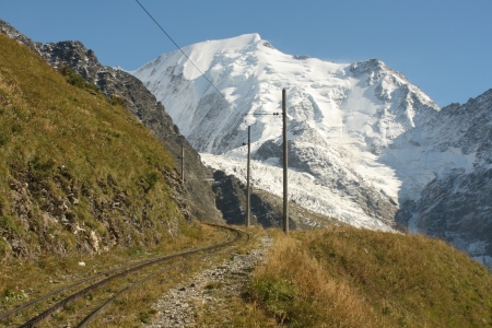 tramway track to Mont Blancの写真素材