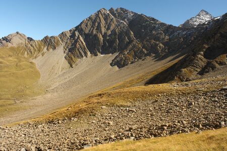 scree fields above Val Veny, Italyの写真素材