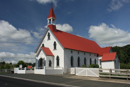 catholic church in Puhoi, New Zealandの写真素材