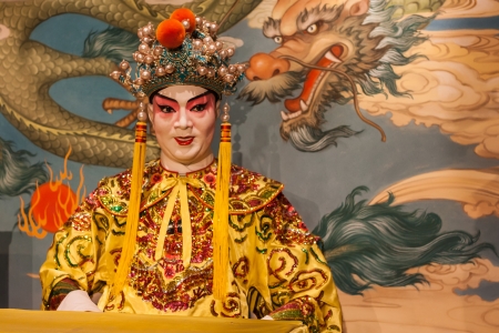 manikin wearing traditional Peking opera costumeの写真素材