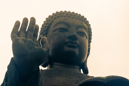 detail of Tian Tan Buddha at Po Lin monasteryの写真素材