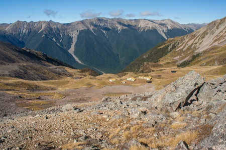 Travers valley in Nelson Lakes National Parkの写真素材