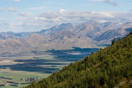 forested hill in Southern Alps, New Zealandの写真素材