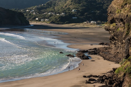 Piha beach at low tideの写真素材